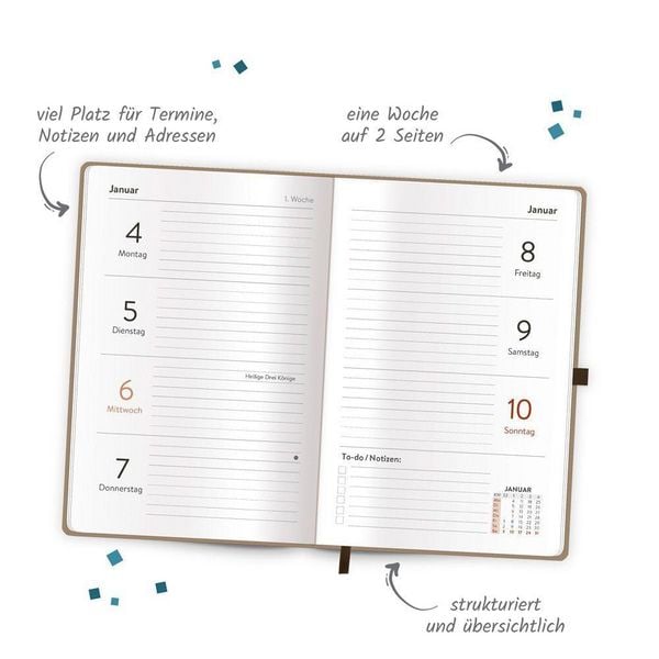 Produktbild: TR&Ouml;TSCH - Taschenkalender A6 Soft Touch Premium Sand 2027