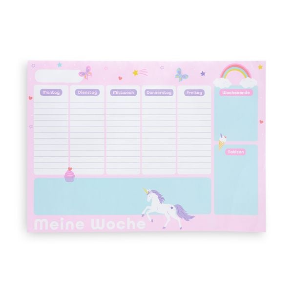 Produktbild: Wochenplaner DIN A3 Einhorn