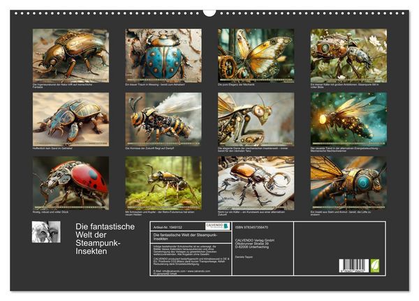 Produktbild: Die fantastische Welt der Steampunk-Insekten (Wandkalender 2026 DIN A2 quer), CALVENDO Monatskalender