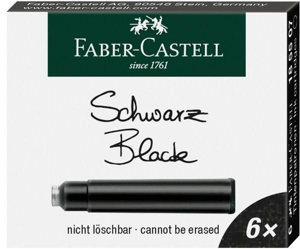 Produktbild: Faber-Castell Tintenpatronen Standard schwarz 6er