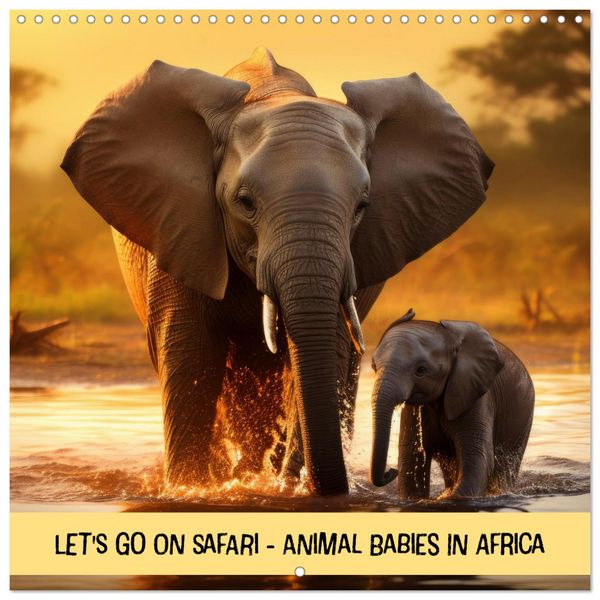 Let's go on Safari - Animal babies in Africa (Wall Calendar 2026 12 × 12 Inch) CALVENDO 12 Month Wall Calendar