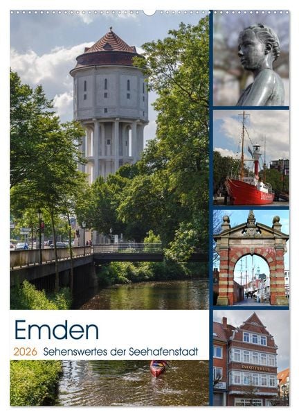 Produktbild: Emden - Sehenswertes der Seehafenstadt (Wandkalender 2026 DIN A2 hoch), CALVENDO Monatskalender