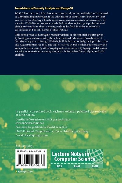 Produktbild: Foundations of Security Analysis and Design VI