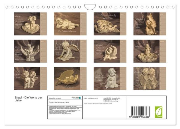 Produktbild: Engel - Die Worte der Liebe (Wandkalender 2027 DIN A4 quer), CALVENDO Monatskalender