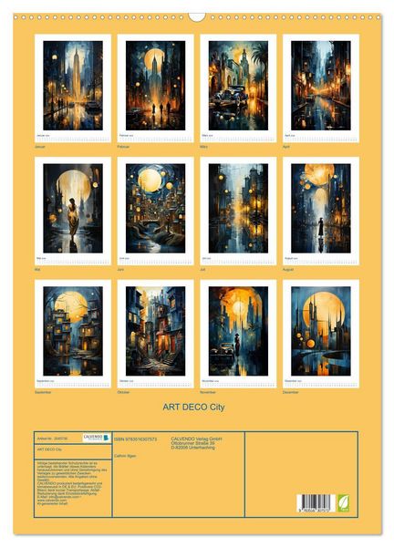 Produktbild: ART DECO City (Wandkalender 2026 DIN A2 hoch), CALVENDO Monatskalender