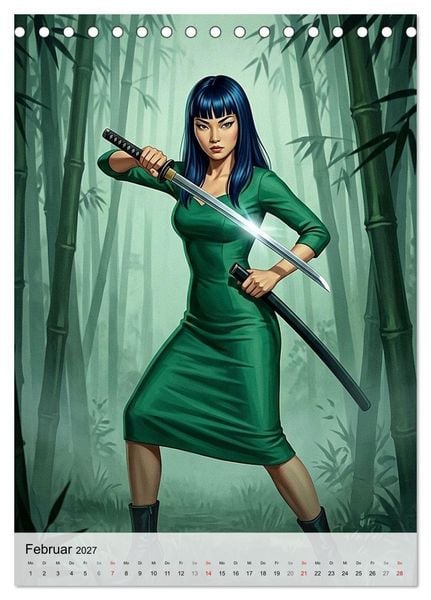 Produktbild: Ninja-Girls (Tischkalender 2027 DIN A5 hoch), CALVENDO Monatskalender