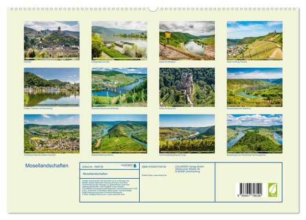 Produktbild: Mosellandschaften (hochwertiger Premium Wandkalender 2026 DIN A2 quer), Kunstdruck in Hochglanz