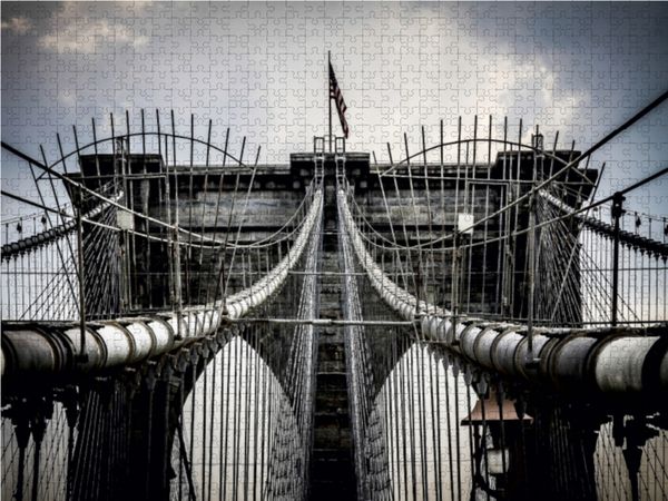 Produktbild: CALVENDO Puzzle Brooklyn Bridge - New York City 1000 Teile Lege-Gr&ouml;&szlig;e 64 x 48 cm Foto-Puzzle Bild von Oliver Pinkoss Photostorys