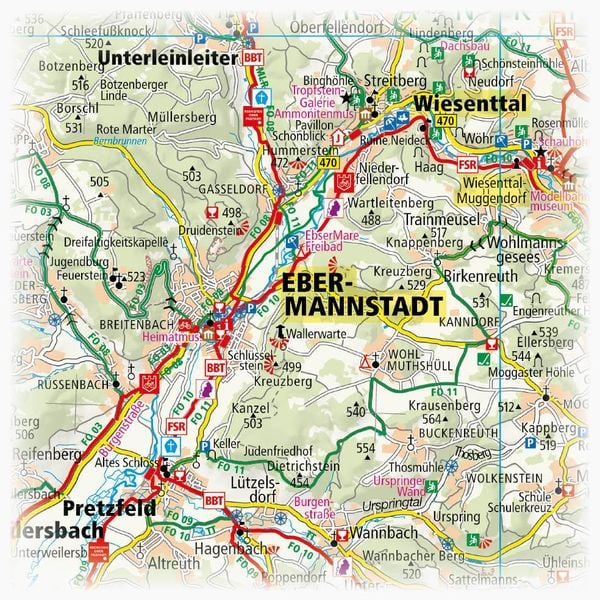 Produktbild: Fr&auml;nkische Schweiz, Bamberg - Bayreuth, Forchheim - Erlangen 1:100 000