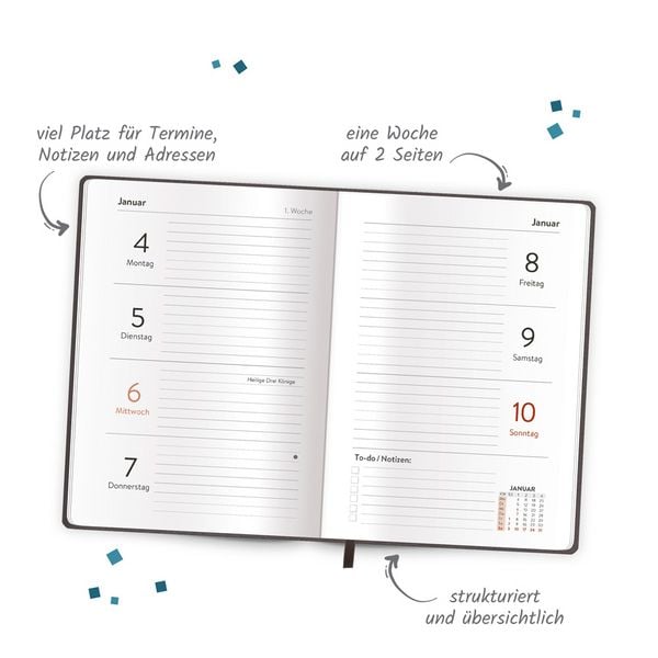 Produktbild: TR&Ouml;TSCH - Taschenkalender A6 Soft Touch Anthrazit 2027