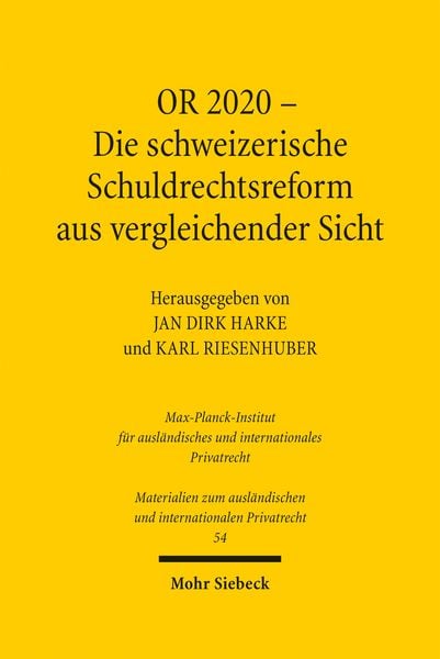 Produktbild: OR 2020 - Die schweizerische Schuldrechtsreform aus vergleichender Sicht