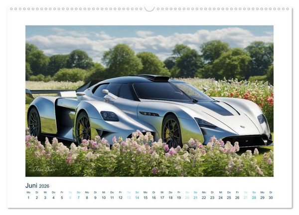 Produktbild: Faszination KI-Sportwagen (Wandkalender 2026 DIN A2 quer), CALVENDO Monatskalender