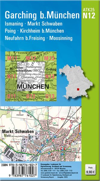 Produktbild: ATK25-N12 Garching b.M&uuml;nchen (Amtliche Topographische Karte 1:25000)