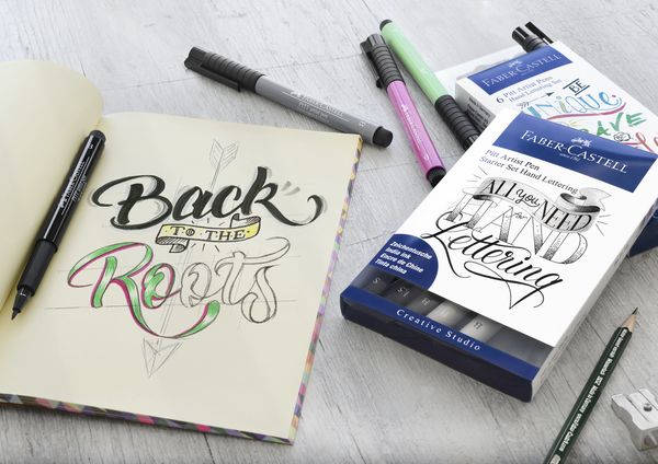 Produktbild: Faber-Castell Tuschestifte Pitt Artist Pens Hand Lettering, Gr&uuml;nt&ouml;ne, 6er Etui