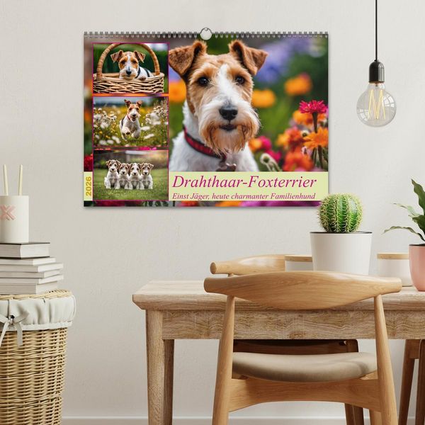 Produktbild: Drahthaar-Foxterrier (Wandkalender 2026 DIN A3 quer), CALVENDO Monatskalender