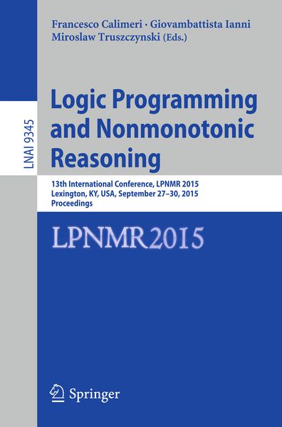 Produktbild: Logic Programming and Nonmonotonic Reasoning