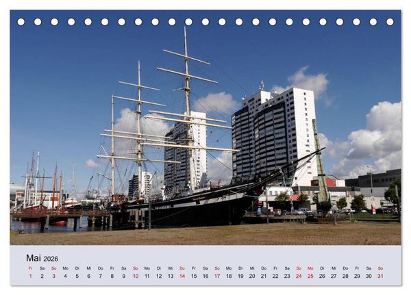 Produktbild: Bremerhaven. Die Seestadt an der Nordseek&uuml;ste (Tischkalender 2026 DIN A5 quer), CALVENDO Monatskalender