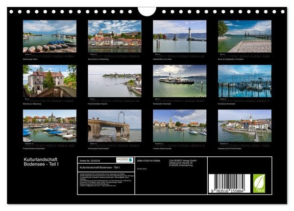 Produktbild: Kulturlandschaft Bodensee - Teil I (Wandkalender 2026 DIN A4 quer), CALVENDO Monatskalender