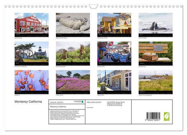 Produktbild: Monterey California (Wandkalender 2026 DIN A3 quer), CALVENDO Monatskalender