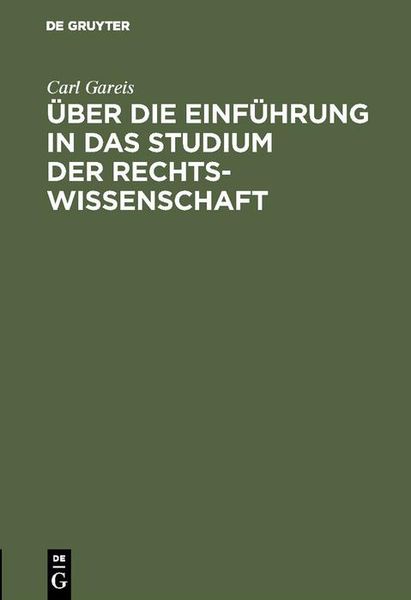 Produktbild: &Uuml;ber die Einf&uuml;hrung in das Studium der Rechtswissenschaft