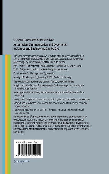 Produktbild: Automation, Communication and Cybernetics in Science and Engineering 2009/2010