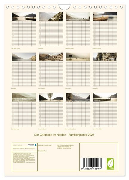 Produktbild: Der Gardasee im Norden - Familienplaner 2026 (Wandkalender 2026 DIN A4 hoch), CALVENDO Monatskalender