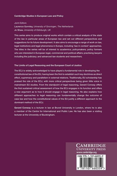 Produktbild: The Limits of Legal Reasoning and the European Court of Justice