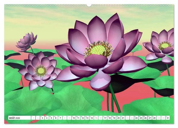 Produktbild: LOTUS M&Eacute;DITATIFS (Calendrier mural 2026 DIN A2 vertical) calendrier de bureau