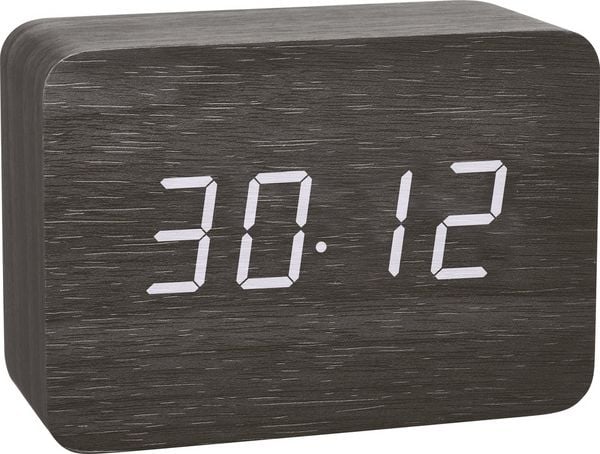 Produktbild: TFA Dostmann 60.2549.01 Funk Wecker Holz, Schwarz Alarmzeiten 1