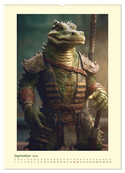 Produktbild: Tierische Samurai (Wandkalender 2026 DIN A2 hoch), CALVENDO Monatskalender