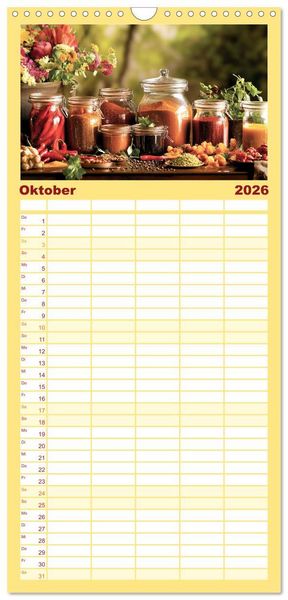 Produktbild: Familienplaner 2026 - K&uuml;chenkalender Glaswerk mit 5 Spalten (Wandkalender, 21 x 45 cm) CALVENDO