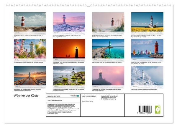 Produktbild: W&auml;chter der K&uuml;ste (hochwertiger Premium Wandkalender 2026 DIN A2 quer), Kunstdruck in Hochglanz
