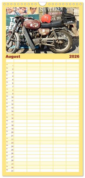 Produktbild: Familienplaner 2026 - Vintage Mopeds mit 5 Spalten (Wandkalender, 21 x 45 cm) CALVENDO