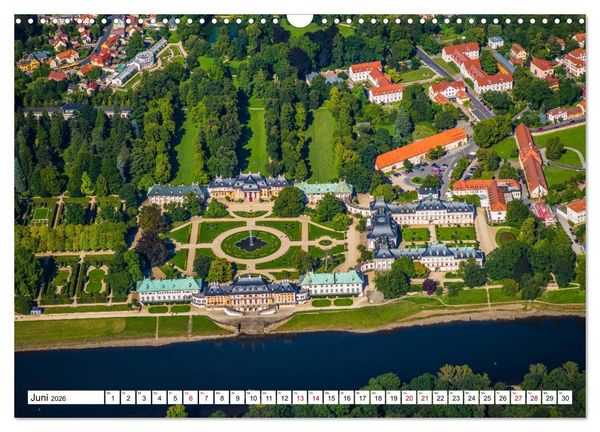 Produktbild: Sachsens Glanz - historische H&ouml;hepunkte aus der Vogelperspektive (Wandkalender 2026 DIN A3 quer), CALVENDO Monatskalender