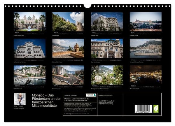 Produktbild: Monaco - Das F&uuml;rstentum an der franz&ouml;sischen Mittelmeerk&uuml;ste (Wandkalender 2026 DIN A3 quer), CALVENDO Monatskalender
