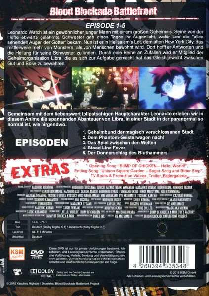 Produktbild: Blood Blockade Battlefront Volume 1 (Episode 1-5)
