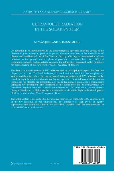 Produktbild: Ultraviolet Radiation in the Solar System