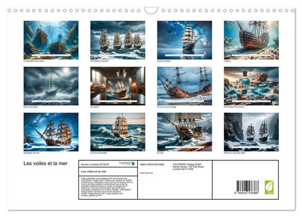 Produktbild: Les voiles et la mer (Calendrier mural 2026 DIN A3 vertical), CALVENDO calendrier mensuel