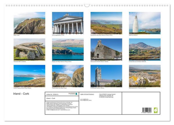 Produktbild: Irland - Cork (Wandkalender 2026 DIN A2 quer), CALVENDO Monatskalender