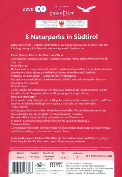 Produktbild: 8 Naturparks in S&uuml;dtirol [2 DVDs]