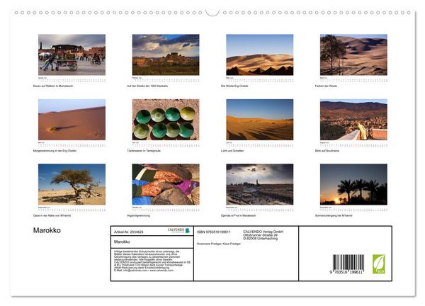 Produktbild: Marokko (hochwertiger Premium Wandkalender 2026 DIN A2 quer), Kunstdruck in Hochglanz