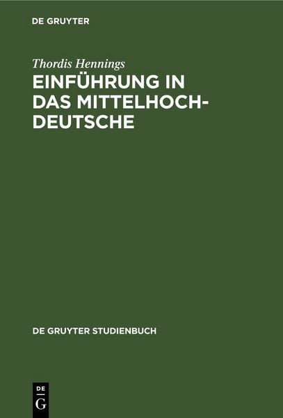Produktbild: Einf&uuml;hrung in das Mittelhochdeutsche