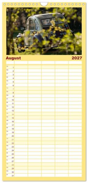 Produktbild: Familienplaner 2027 - Kultauto Ente Citro&euml;n 2CV mit 5 Spalten (Wandkalender, 21 x 45 cm) CALVENDO