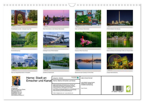 Produktbild: Herne: Stadt an Emscher und Kanal (Wandkalender 2026 DIN A3 quer), CALVENDO Monatskalender