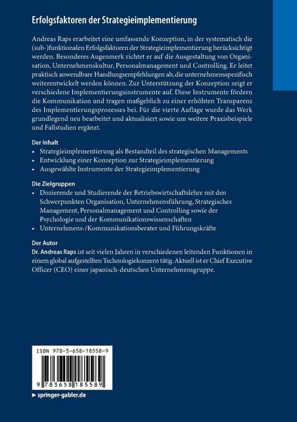 Produktbild: Erfolgsfaktoren der Strategieimplementierung
