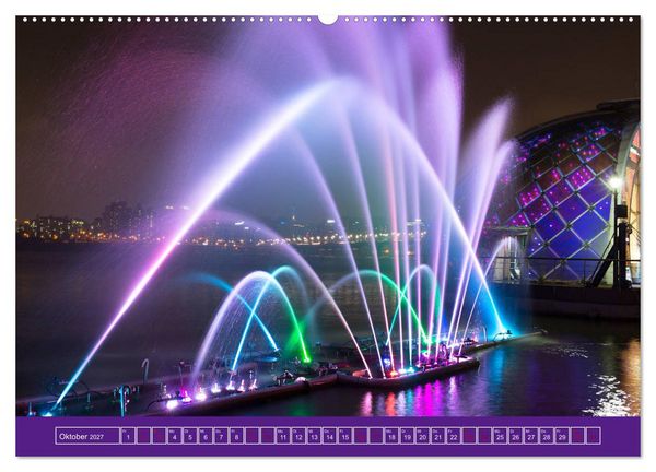 Produktbild: Metropolen - Asiens sch&ouml;nste St&auml;dte bei Nacht (Wandkalender 2027 DIN A2 quer), CALVENDO Monatskalender