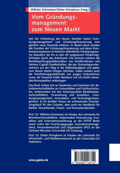 Produktbild: Vom Gr&uuml;ndungsmanagement zum Neuen Markt