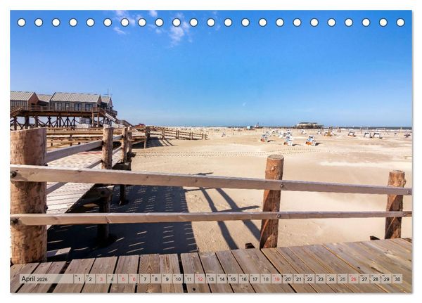 Produktbild: St. Peter Ording - Atemberaubende Momente (Tischkalender 2026 DIN A5 quer), CALVENDO Monatskalender