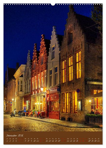 Produktbild: D&auml;mmerung in Gent und Br&uuml;gge (hochwertiger Premium Wandkalender 2026 DIN A2 hoch), Kunstdruck in Hochglanz