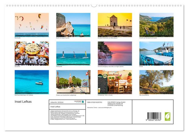Produktbild: Insel Lefkas (hochwertiger Premium Wandkalender 2026 DIN A2 quer), Kunstdruck in Hochglanz